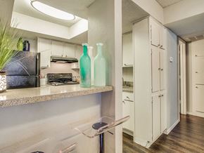 Irving apartment for rent - Fitted Kitchen With Island Dining at Newport Apartments, Irving