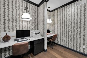 Business center with printer