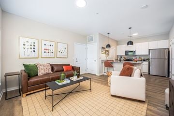 Marysville apartment for rent - A living room with a brown couch and a white couch.