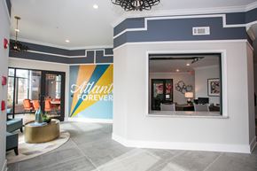 Atlanta apartment for rent - A room with a white wall and a window with a view of a dining room.