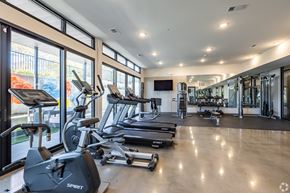 Atlanta apartment for rent - A gym with treadmills, elliptical machines, and other exercise equipment.