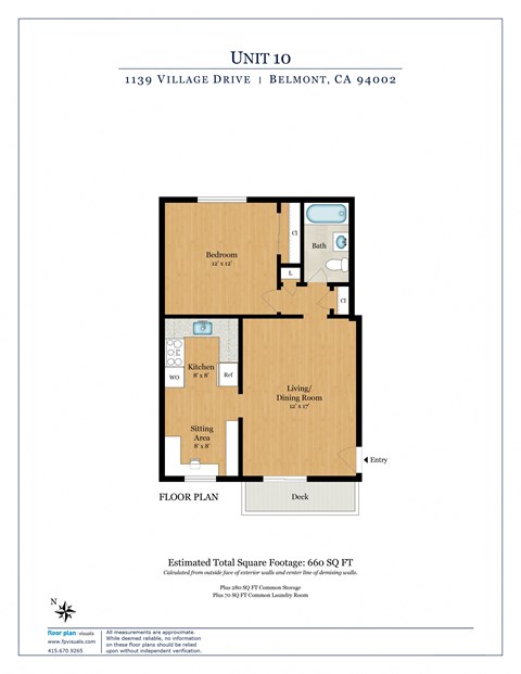 Floor plan for 1 bed, 1 bath, 700 sqft