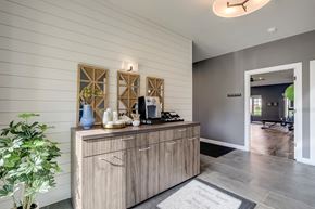 Madison apartment for rent - a kitchen with a counter and a door into a room