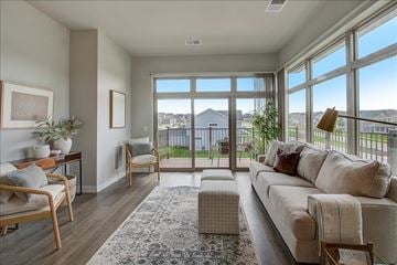 Verona apartment for rent - a living room with a couch and a view of a balcony