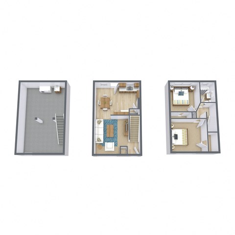 Floor plan for 2 beds, 1 bath, 900 sqft