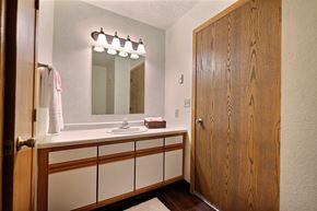 Fargo apartment for rent - Bathroom with sink and mirror at Park Place Apartments in Fargo, ND
