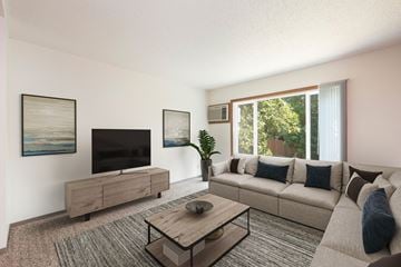 Bismarck apartment for rent - a rendering of a living room with a couch and a television