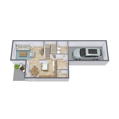 Floor plan for 2 beds, 1.5 baths, 1248 sqft