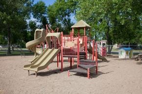 West Fargo townhouse for rent - a playground with several slides and a gazebo