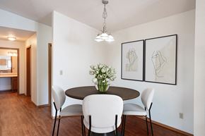 Fargo apartment for rent - a dining room with a table and chairs. Fargo, ND Rosegate Apartments