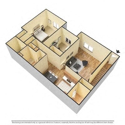 Floor plan for 2 beds, 1 bath, 1170 sqft