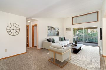 Golden Valley apartment for rent - a living room with a white couch and a table