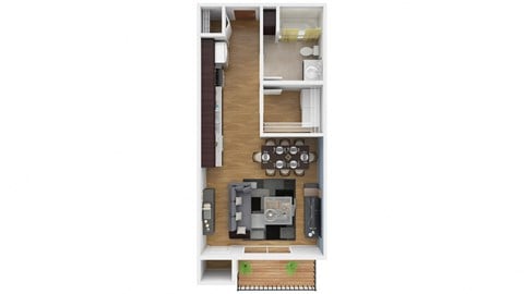 Floor plan for studio, 1 bath, 460 sqft