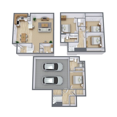 Floor plan for 4 beds, 2.5 baths
