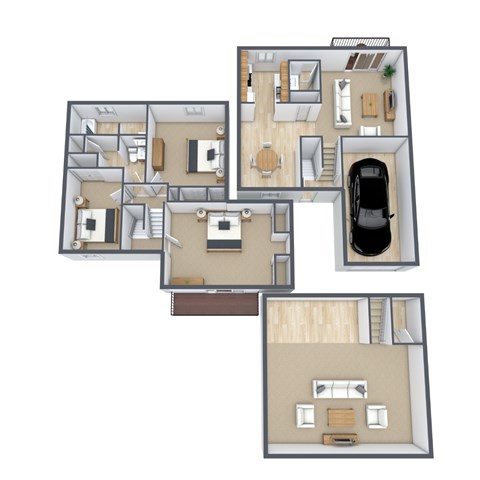 Floor plan for 3 beds, 1.5 baths, 1400 sqft