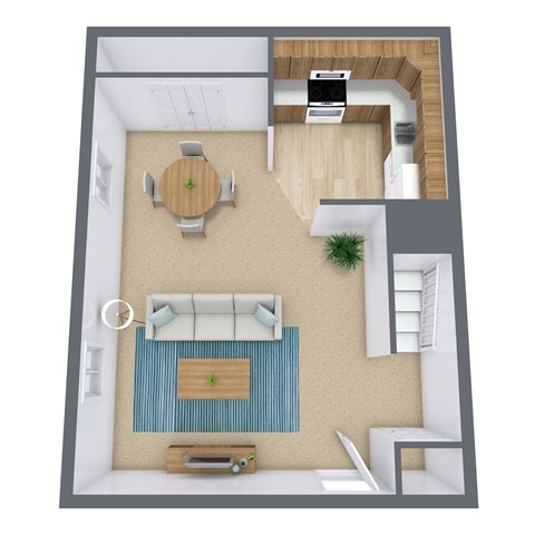 Floor plan for 3 beds, 1 bath, 1100 sqft