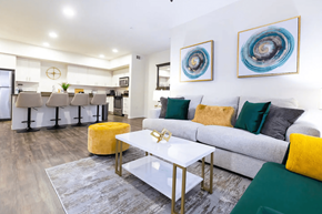 Ontario apartment for rent - a living room with a couch and a table