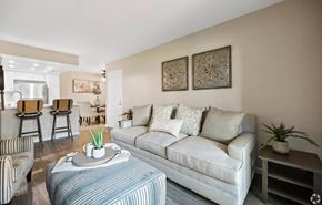 Upland apartment for rent - Living Room With Kitchen at The Oaks Apartments, Upland, California