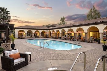 Resort style pool and spa