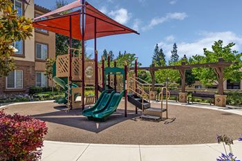Garden walk and tot lot