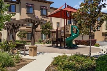 Garden walk and tot lot