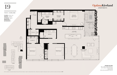 Floor plan for 3 beds, 2 baths, 2018 sqft