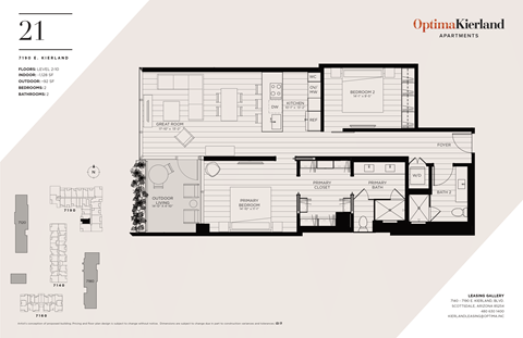 Floor plan for 1 bed, 1 bath, 1128 sqft