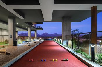 Bocce court and cornhole