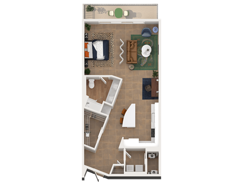 Floor plan for studio, 1 bath, 850 sqft