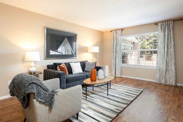 Denver apartment for rent - a living room with a couch and a chair and a window