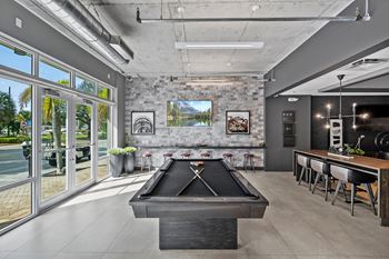 Resident lounge with billards + co-working space