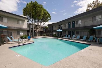 Swimming pool with sundeck & spa