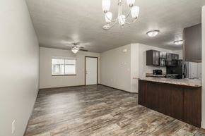 Sioux Falls townhouse for rent - Kitchen with cabinets at Beal Townhomes Apartments, Sioux Falls