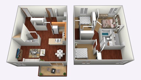 Floor plan for 3 beds, 2.5 baths, 1400 sqft