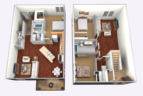 Floor plan for 3 beds, 2.5 baths, 1407 sqft