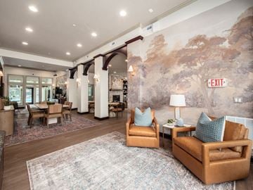 Lewis Center apartment for rent - A living room with a large rug and a painting on the wall.
