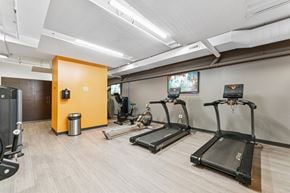 Cleveland apartment for rent - Fitness center with treadmills and stationary bike at Lofts at 629 Apartments, Cleveland, OH 44114