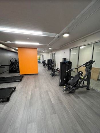 Fitness center with strength training machines and cardio equipment
