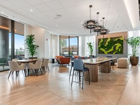 Chicago apartment for rent - a dining room with tables and chairs and a large window  at Cassidy on Canal, Chicago, Illinois
