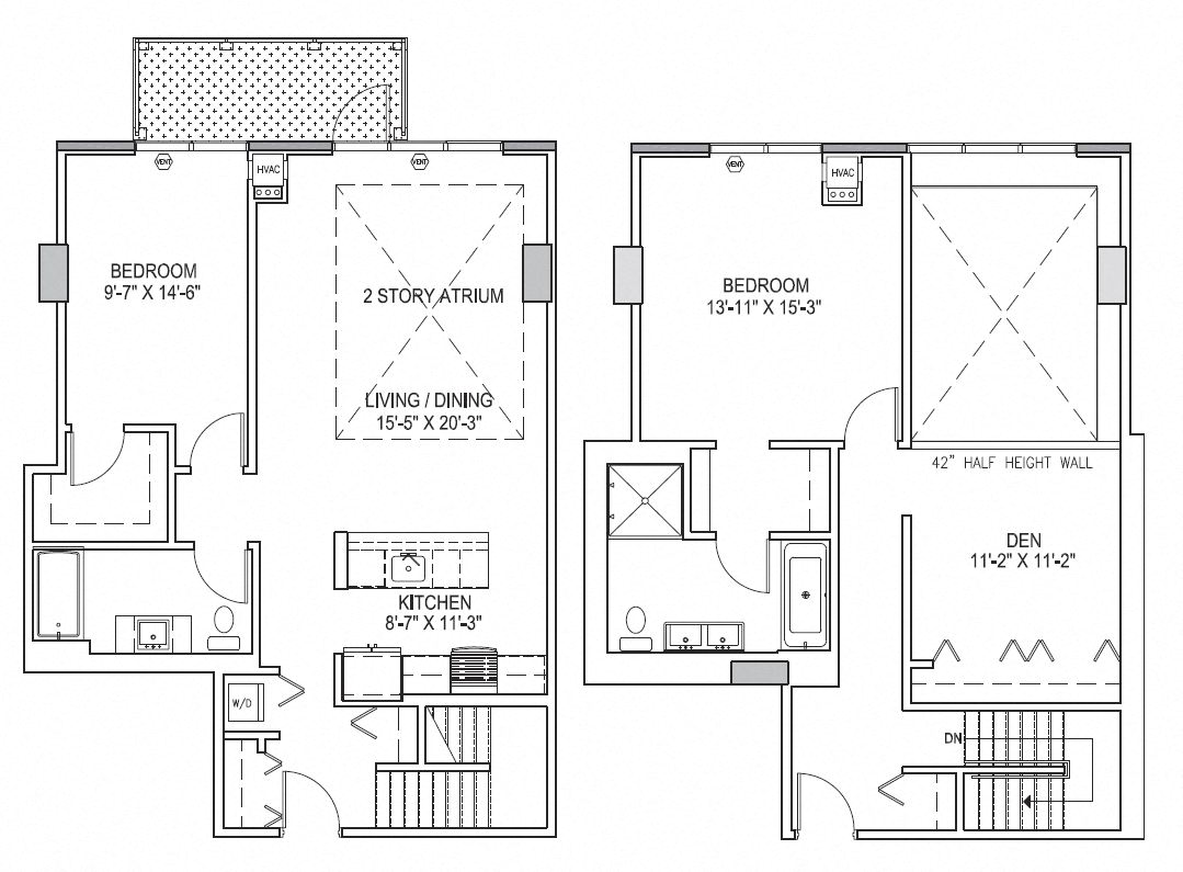 Floor plan for 2 beds, 2 baths, 1656 sqft
