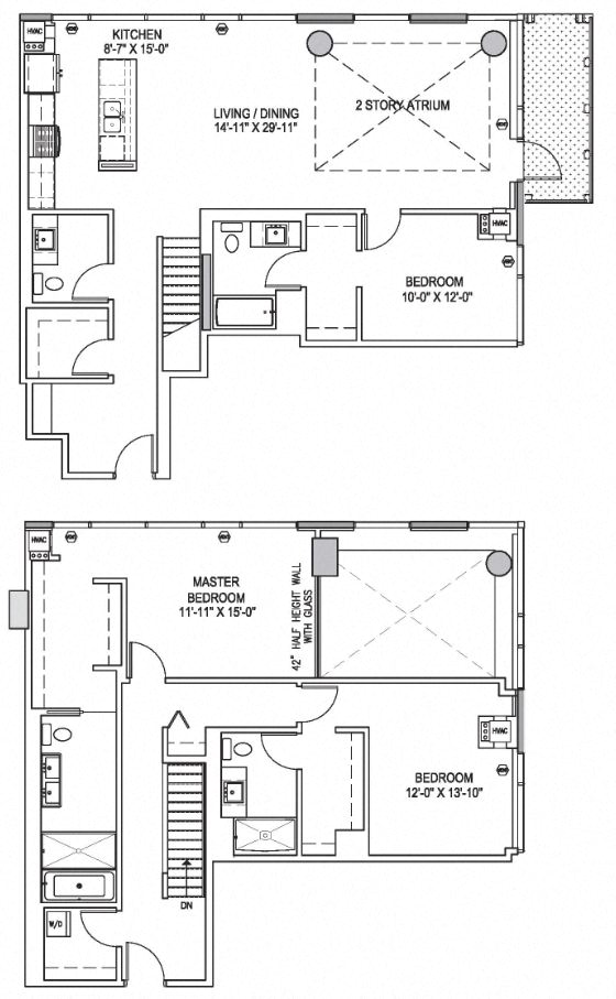Floor plan for 3 beds, 3.5 baths, 2148 sqft