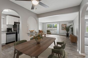 Open concept dining and living space