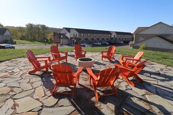 Outdoor fire pit with seating