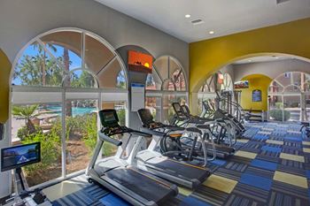 Fitness center with peloton and free weights