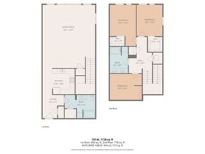 Milwaukee apartment for rent - A floor plan of a two-story home with a workspace and two bedrooms.