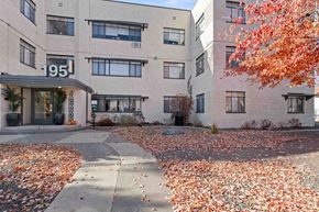 Denver apartment for rent - front view of our building in the fall