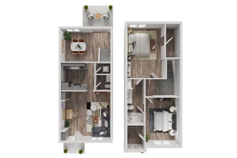 Floor plan for 2 beds, 1.5 baths, 1139 sqft
