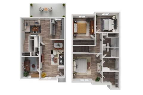 Floor plan for 4 beds, 2.5 baths, 1800 sqft