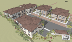 San Luis Obispo apartment for rent - an aerial view of a row of houses with brown tile roofs