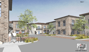 San Luis Obispo apartment for rent - a rendering of the new apartment complex that was approved by the city last week